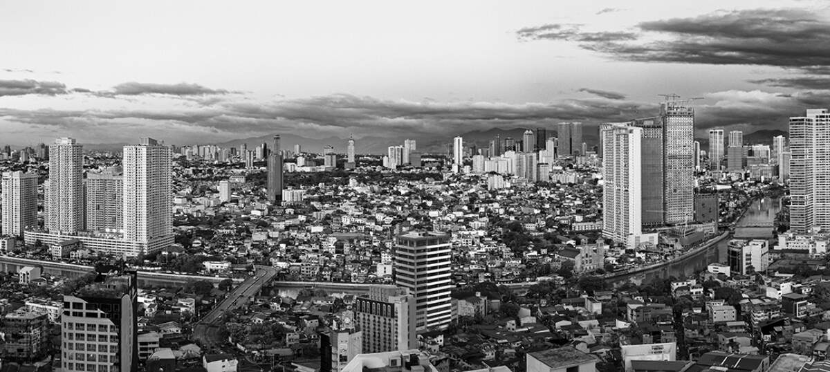 ARTCANVAS Manila Philippines Skyline At Night Square Canvas Art Print