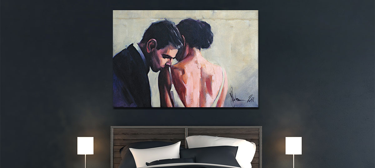 Loving Couple in Oil Paints. Romantic Lovers Painting, Lovers Sketch Wall  Art. Intimate Oil Painting for Bedroom Gift. Man and Woman Art 