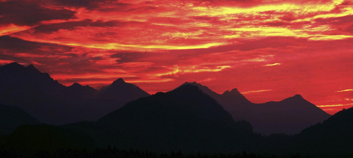 Mountain Sunrise & Sunset Art Canvas Art