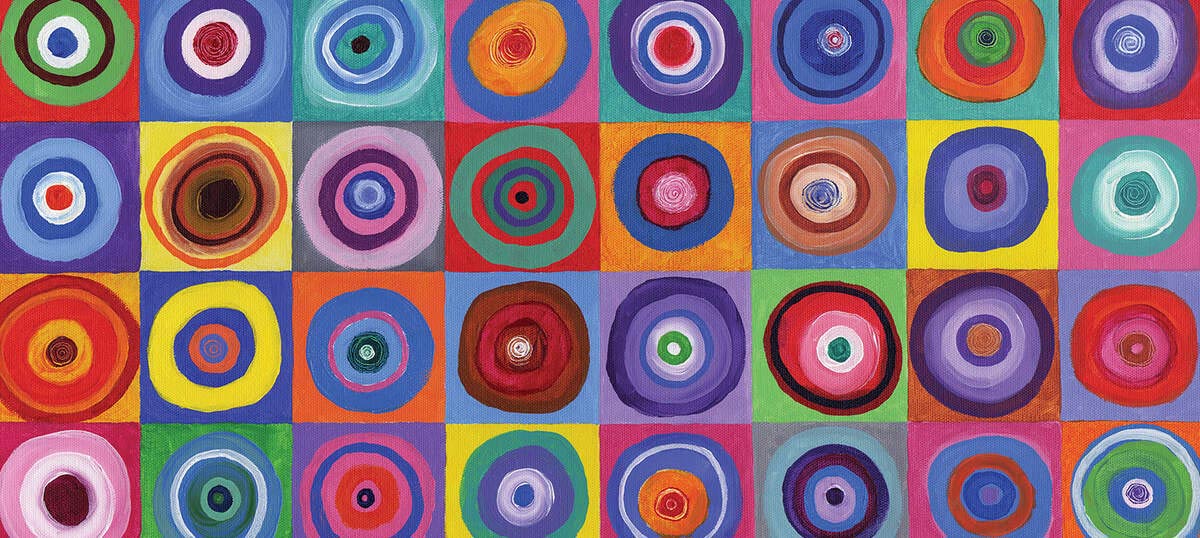 Squares with Concentric Circles Collection Canvas Art Prints