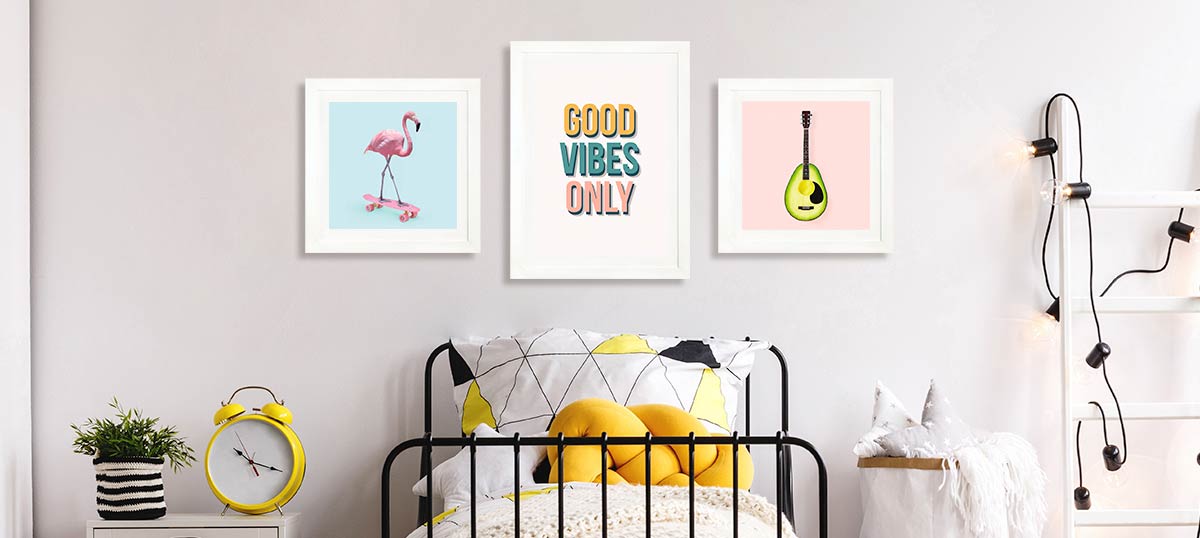 Heart Tree Canvas Poster Nursery Wall Art Print Baby Girls Bedroom Decoration 
