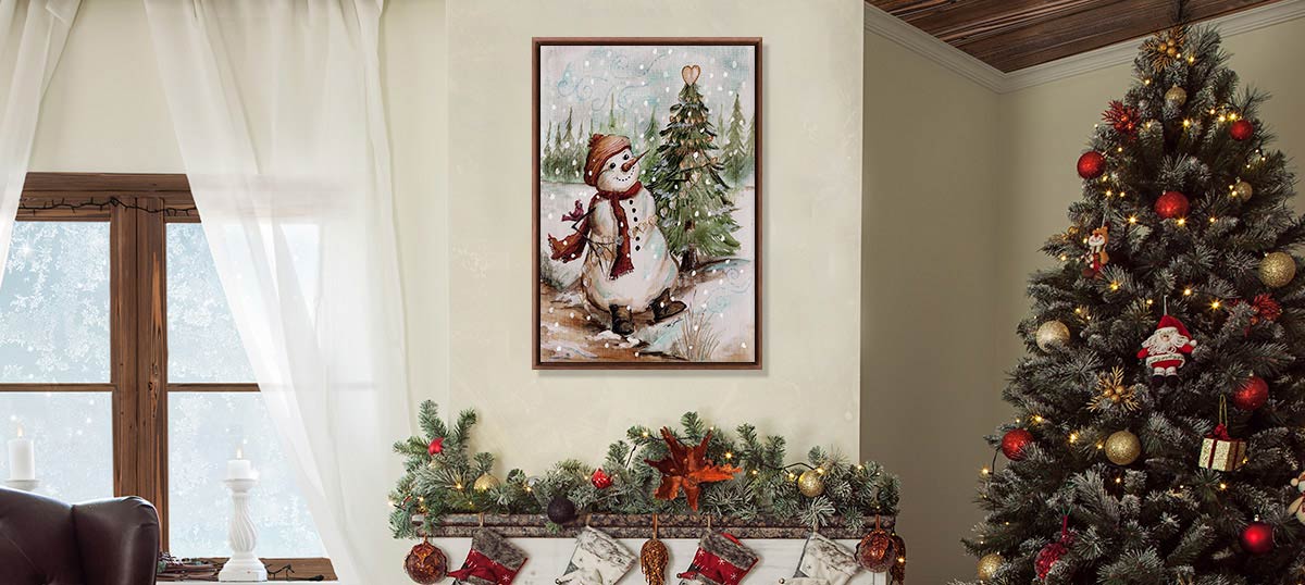 Vintage Christmas Décor Canvas Wall Art