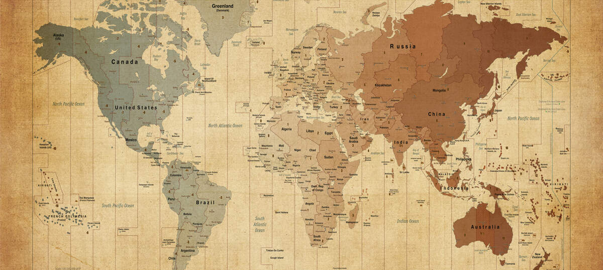 World Map Art Canvas Prints