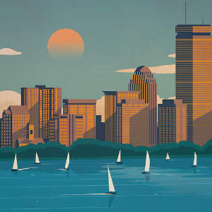 Boston Skylines Canvas Artwork