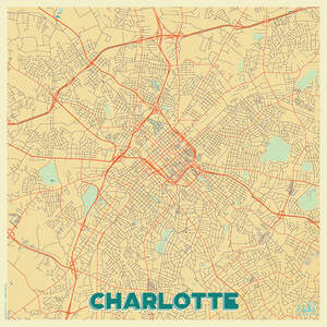 Charlotte Maps Canvas Prints