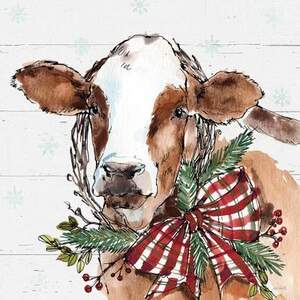 Christmas Cows Canvas Art