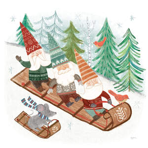 Christmas Gnomes Art Prints