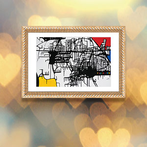 Composition with Red, Blue & Yellow Canvas Art