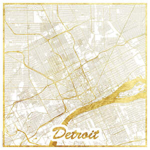 Detroit Maps Canvas Artwork