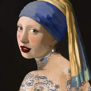 Girl with a Pearl Earring Reimagined Canvas Artwork