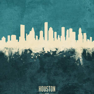 Houston Skylines Art Prints