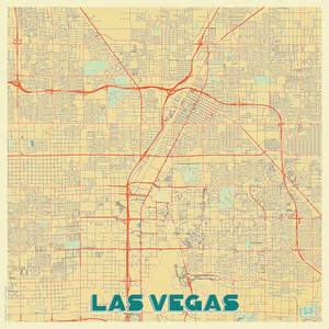 Las Vegas Maps Canvas Wall Art