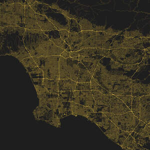 Los Angeles Maps Canvas Prints