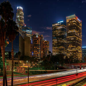 Los Angeles Skylines Canvas Art Prints
