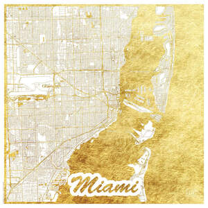 Miami Maps Canvas Prints