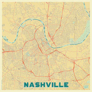 Nashville Maps Canvas Art