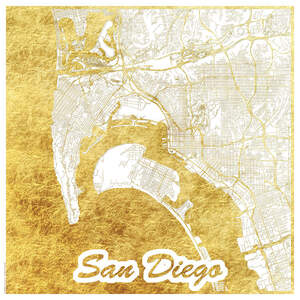 San Diego Maps Canvas Wall Art