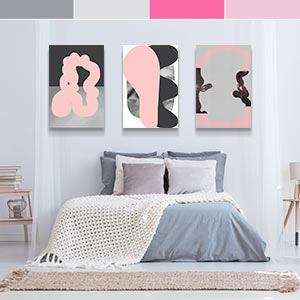 Gray & Pink Art Prints