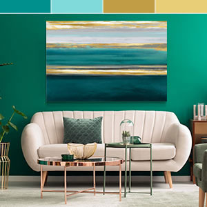 Sycamore Decor Teal and Gray 30x30 Glossy Abstract Wall Décor
