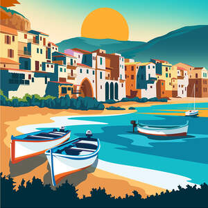 Typical Mediterranean Sea In Italy Art Print