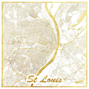St. Louis Maps Canvas Art Prints