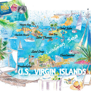 US Virgin Islands Canvas Artwork
